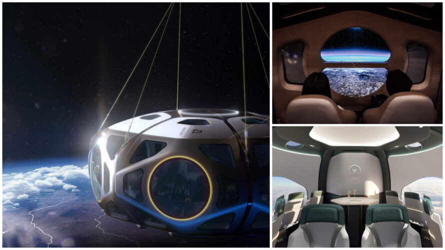 Beba champanhe à beira do espaço – Por apenas US $ 50.000, esta nave espacial de balão levará os passageiros em uma viagem de 12 horas ao espaço.