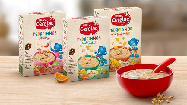 CERELAC lança gama ‘Pedacinhos’: um novo conceito de papa com pedacinhos de cereais e frutas CERELAC lança gama ‘Pedacinhos’: um novo conceito de papa com pedacinhos de cereais e frutas